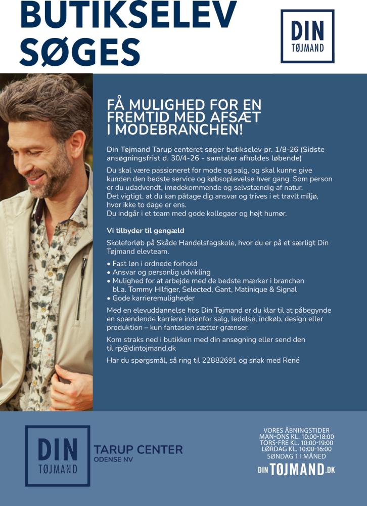 Erfaren sælger søges til Tarup centeret i Odense